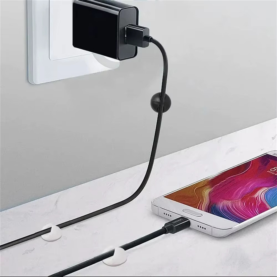Maerknon 20er Set Silikon Kabel Clips zur Kabelorganisation für USB, Maus und Telefon in Schwarz oder Weiß - Bild 3