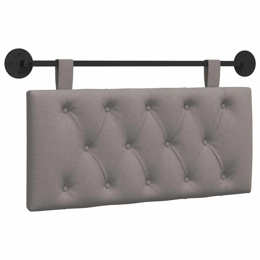 vidaXL Hängendes Kopfteil in Taupe aus Stoff, Modernes Polsterteil für das Schlafzimmer, Breite: 90 cm, Höhe: 55 cm, Tiefe: 7 cm - Bild 2