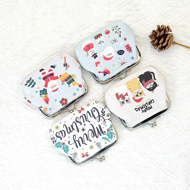 Schwarze Weihnachts-Mini-Geschenktüte als wasserdichte Münzbörse und Süßigkeiten-Aufbewahrungstasche mit Kussverschluss - Bild 1