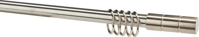 Boviva Stilgarnitur Zylinder aus Metall in Edelstahloptik, Farbe: Silber, 2 Läufe, ausziehbar von 130 bis 240 cm, Durchmesser: 1,9 cm - Bild 1