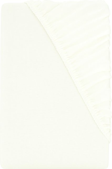 LIVARNO Jersey-Spannbettlaken aus Baumwolle, Weiß, B/T: 100 x 120 x 200 cm - Bild 1