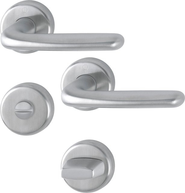 Hoppe Rosetten Garnitur Cardiff WC aus Edelstahl in Silber Matt - Bild 1