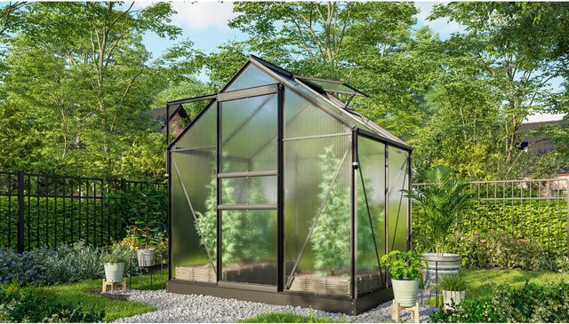 Vitavia Gewächshaus Marley mit Ready2Grow Zubehör-Set, schwarz, 2,5 m², B/T/H: 207 x 137 x 195 cm - Bild 1