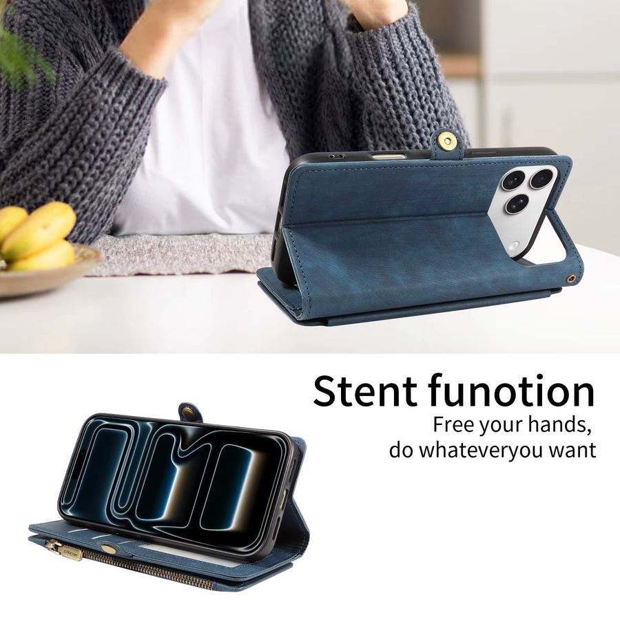 Magnetische PU-Leder Handyhülle für Samsung Galaxy S26 S25 S24 S23 S21 S20 FE Plus mit Kartenfächern und RFID-Schutz als Brieftaschen-Cover in Schwarz oder Blau - Bild 4