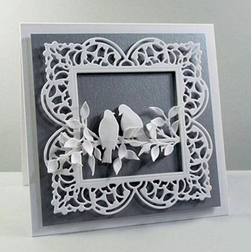 Metall Stanzform Rahmen mit Hintergrund und Grenze für Scrapbook und Handwerk - Bild 2