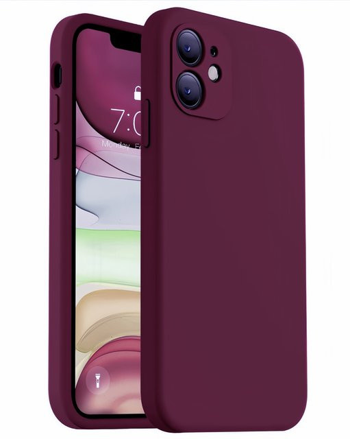 Stoßfeste Schutzhülle aus flüssigem Silikon für Apple iPhone 11 in Blau und Lila - Bild 1