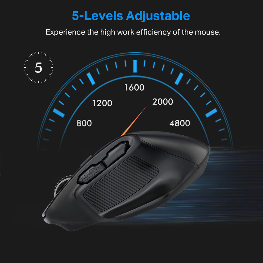 E-YOOSO X-31 Kabellose Ergonomische Gaming-Maus 2,4 G mit 4800 DPI in Schwarz für PC, Mac und Laptop - Bild 3