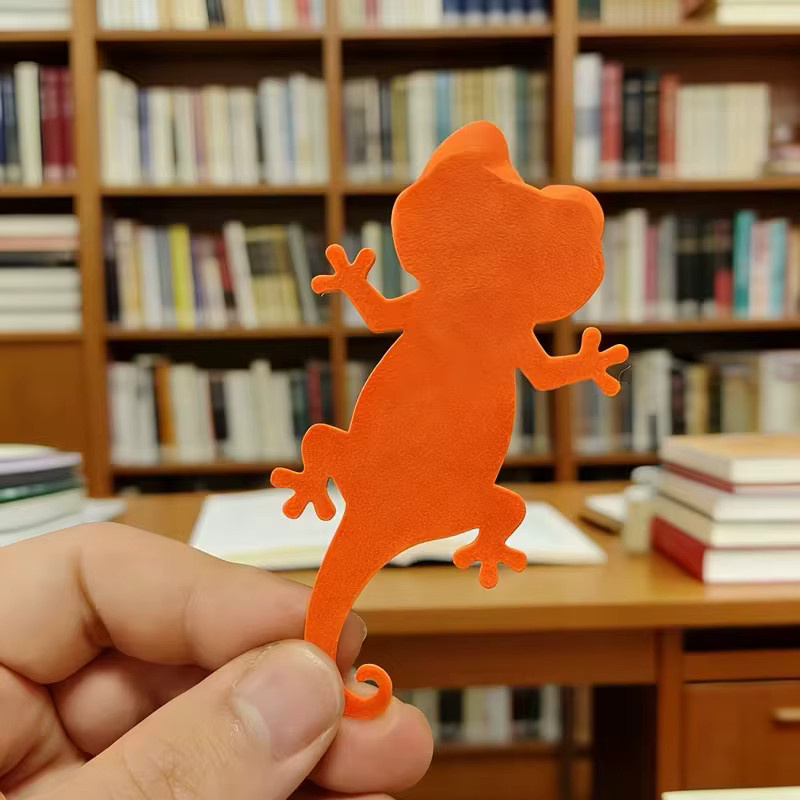 Niedliches Gecko-Lesezeichen in Orange aus Kunststoff im 3D-Druck-Design, 1er-Pack - Bild 4