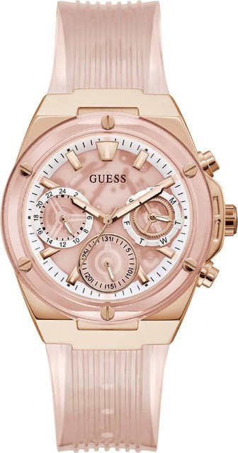 Guess Damenuhr, Quarz, Edelstahl, 41 mm, Silber, Silikon, 5 ATM - Bild 1