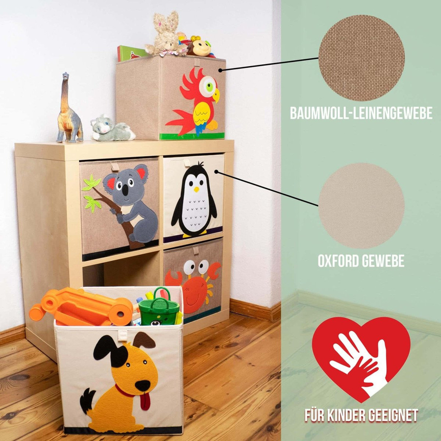 Lifeney Aufbewahrungsbox Maus in Beige, B/T/H: 33 x 33 x 33 cm - Bild 1