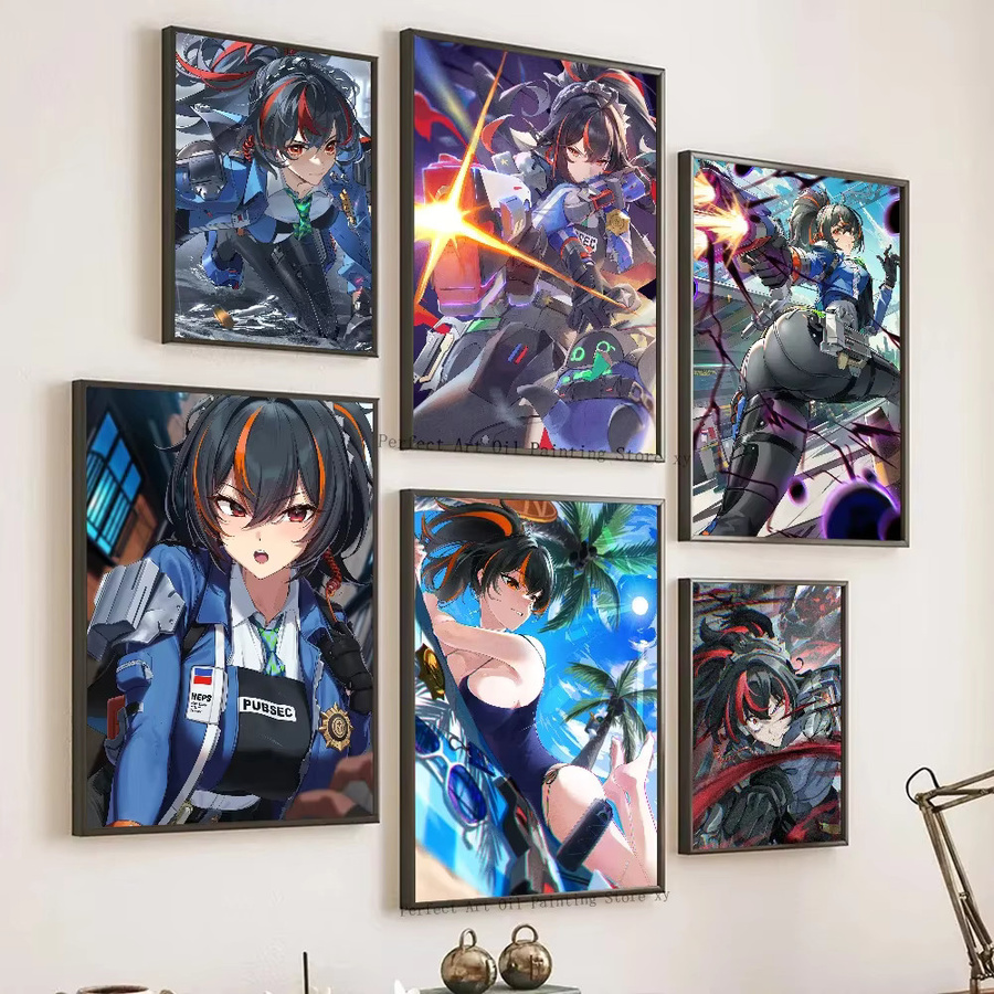 Zhu Yuan Zenless Zone Zero Spiel Poster Papierdruck für Wohnzimmer und Schlafzimmer in Mehrfarben - Bild 3