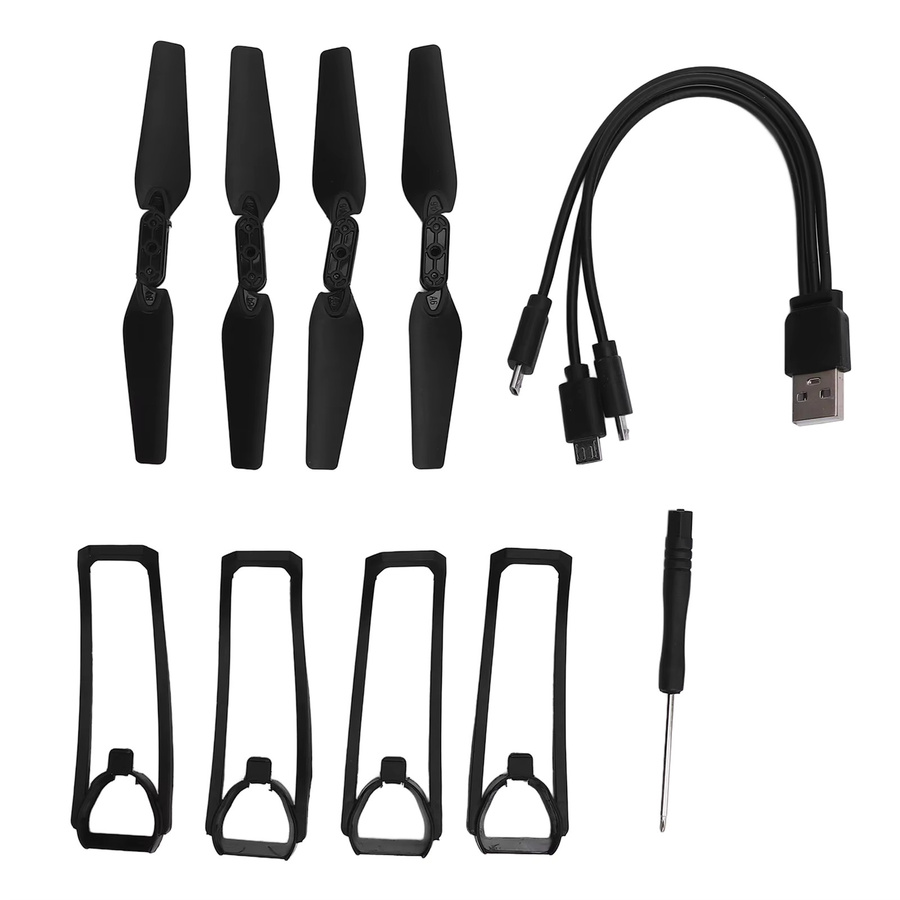 Docooler Quadcopter-Propeller-Schutzhülle für E99 Drohne, zusammenklappbares Zubehör-Set in Schwarz - Bild 2