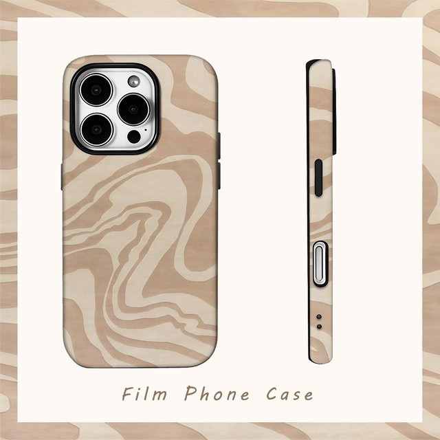 Earth's Veins Handyhülle für iPhone in Beige mit doppelschichtiger Rückseite - Bild 1
