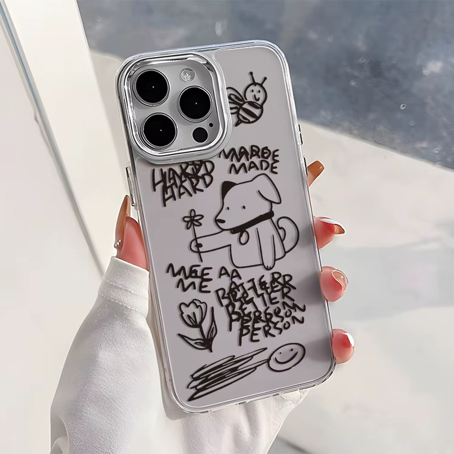 Transparente Monster-Handyhülle mit Schwarz-Weiß-Design für iPhone 11 bis iPhone 17 Pro Max, Stoßfeste Luxus-Schutzhülle - Bild 4
