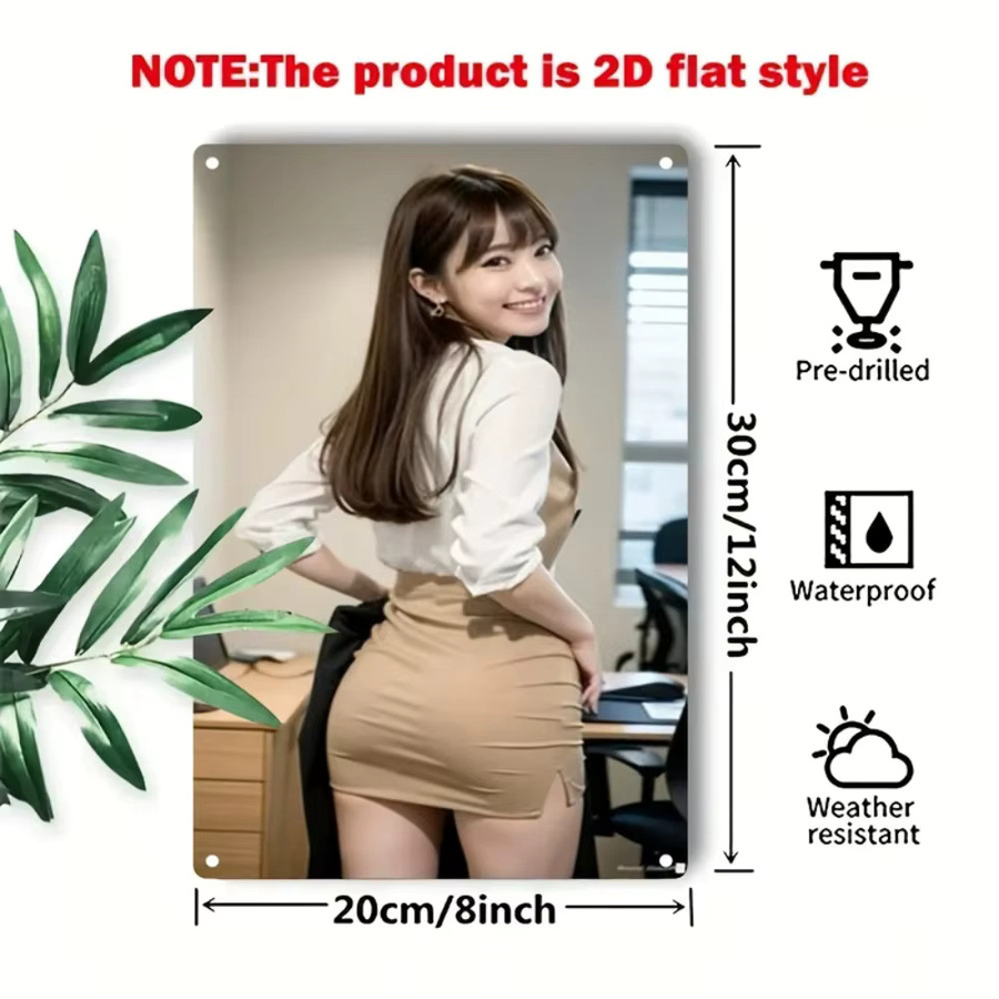 HELLOYOUNG Wanddekoration aus Metall mit abstraktem Frauen-Motiv in Multicolour, modernes Metallschild für Zuhause und Büro - Bild 3