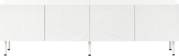 Merax TV-Lowboard Modern in Weiß mit 4 Türen und Metallfüßen, B/T/H: 170 x 50 x 35 cm