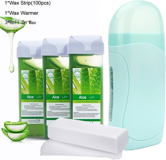 BXA Aloe Unisex Roll-On Enthaarungswachs-Set, Aloe Vera - Bild 1