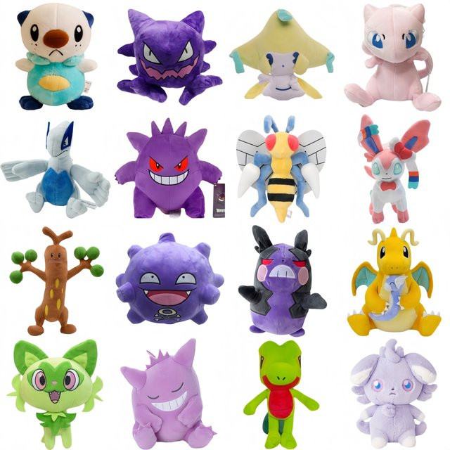 Aoger Pokémon Oshawott Jirachi Gengar Koffing Haunter Sudowoodo Caterpie Butterfree Beedrill Morpeko, Plüschfiguren - Bild 1