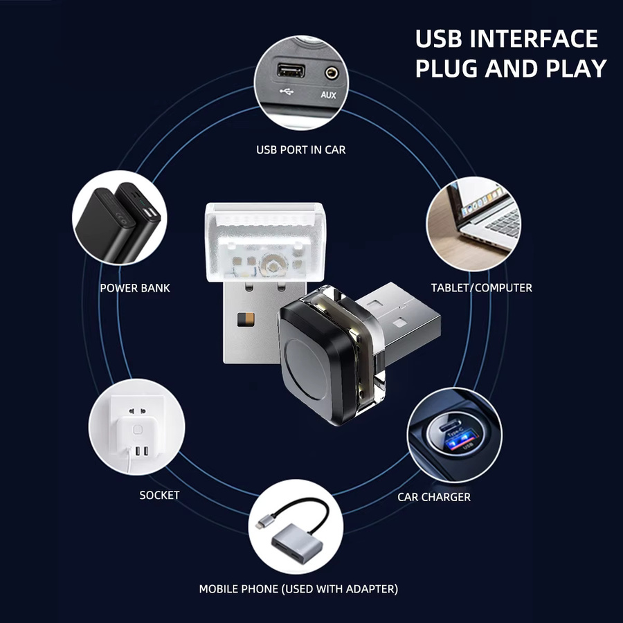 KEVANLY Mini USB LED Auto Licht zur Dekoration und als Notfallbeleuchtung - Bild 5