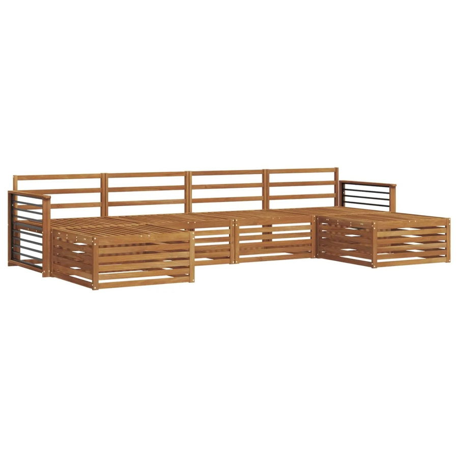 vidaXL 6-teilige Garten-Sofagarnitur aus Massivholz Akazie in Braun und Beige mit Polstern - Bild 2