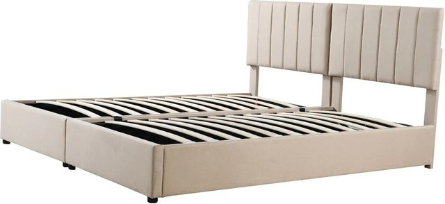 okwish Polsterbett für Kinder in Beige mit Bettkasten, B/T/H: 180 x 200 x 203 cm - Bild 1