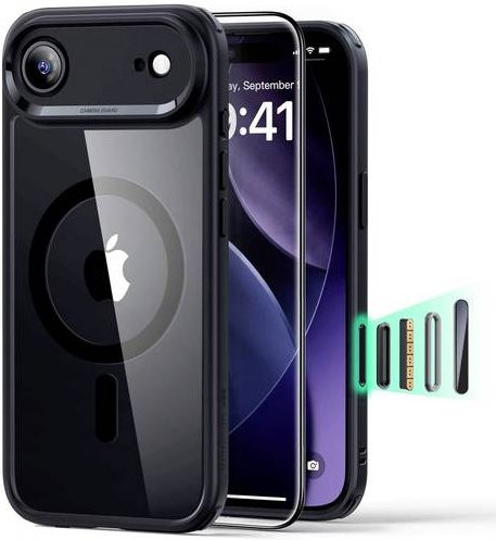 ESR Classic Hybrid Hülle für Apple iPhone 17 Air mit Displayschutz und MagSafe Kompatibilität, Schwarz Transparent - Bild 1
