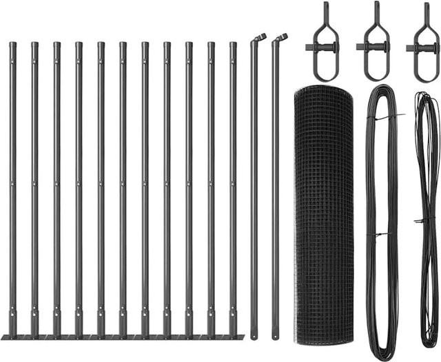 vidaXL Zaunpfosten aus Stahl in Grau, quadratisch, 19 x 19 mm, Höhe: 0,5 m - Bild 1