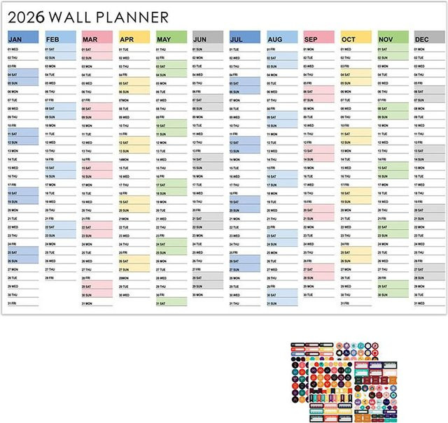 Jahreswandkalender 2025/2026 als Jahresplaner und Zeitplan-Organizer für 12 Monate - Bild 1