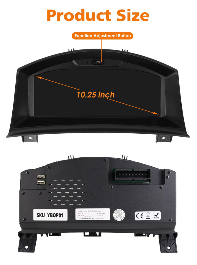 Hizpo Digitales LCD Armaturenbrett 10,25 Zoll für Opel Astra H und Zafira B in Schwarz - Bild 6