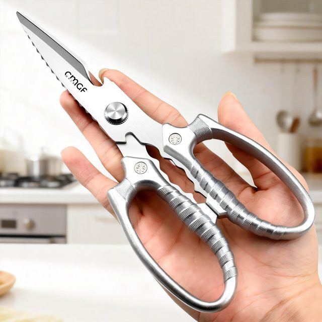 PLYS Mehrzweck-Küchenschere aus Edelstahl in Silber zum Schneiden von Geflügel, Fisch und Gemüse - Bild 1
