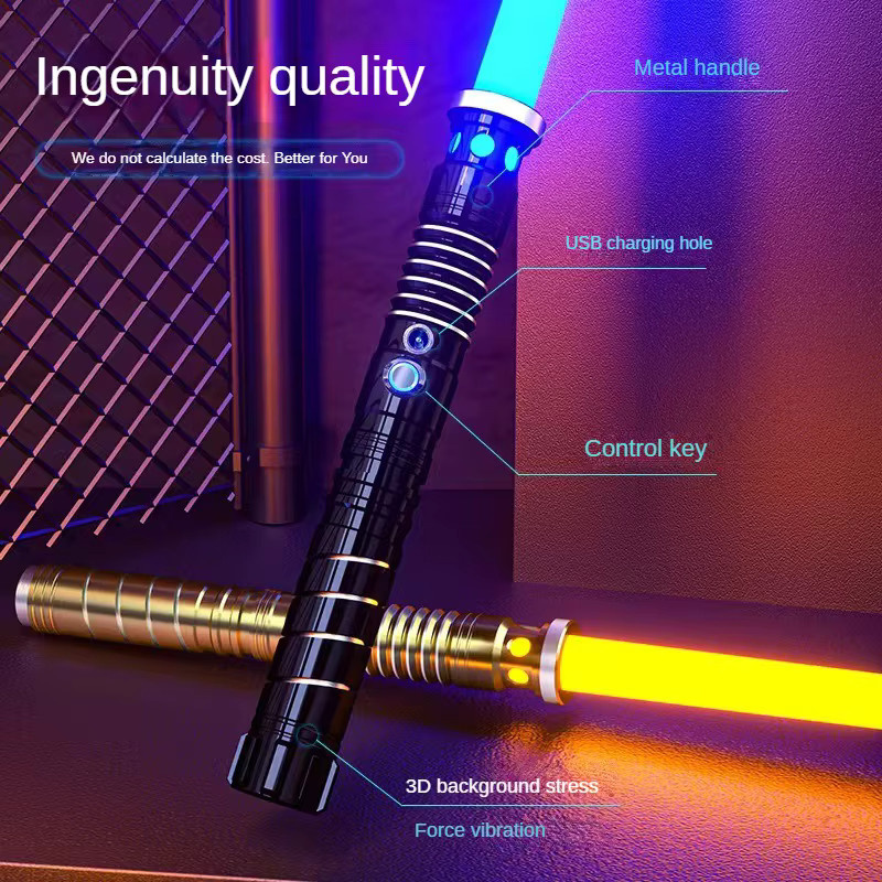 Bright shell RGB-Lichtschwert aus Metall, mit 7 Farbwechseln, Soundeffekten und Force FX FOC Blaster - Bild 2