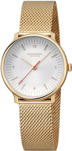 Mondaine Damenuhr Doppio, Quarz, Edelstahl, 33 mm, Weiß, 5 ATM - Bild 1
