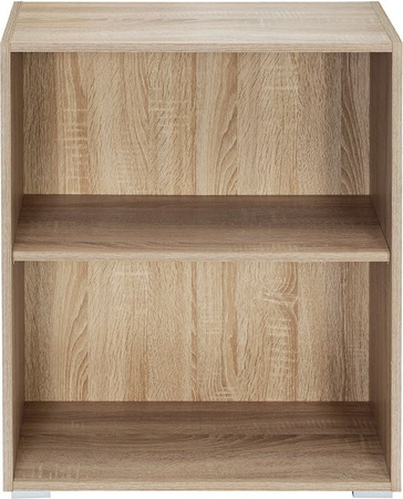 Casaria Bücherregal Vela in Eiche Braun mit 2 Fächern und verstellbaren Regalböden, H x B x T: 77 x 28 x 77 cm