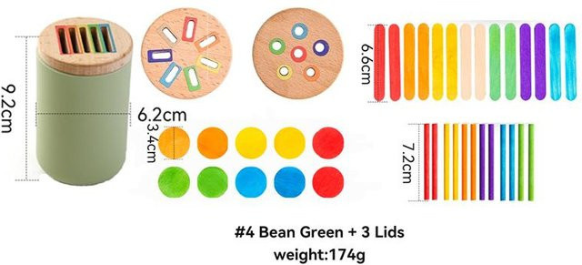 Binchi Montessori Form- und Farb-Sortierspielzeug, Holz, Bunt / Mehrfarbig - Bild 1