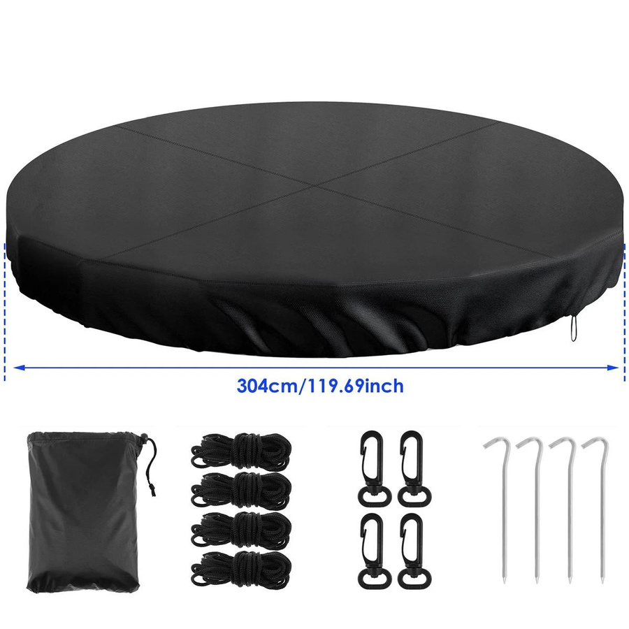 Runde Poolabdeckung von RAYHONG aus robustem 210D Oxford-Gewebe mit Kordelzug, wasserdicht und staubdicht für den Außenbereich - Bild 3
