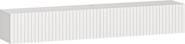 HOMCOM schwebendes TV-Möbel in Weiß mit zwei geriffelten Klapptüren für dein Wohnzimmer oder Schlafzimmer, Breite: 140 cm - Bild 1