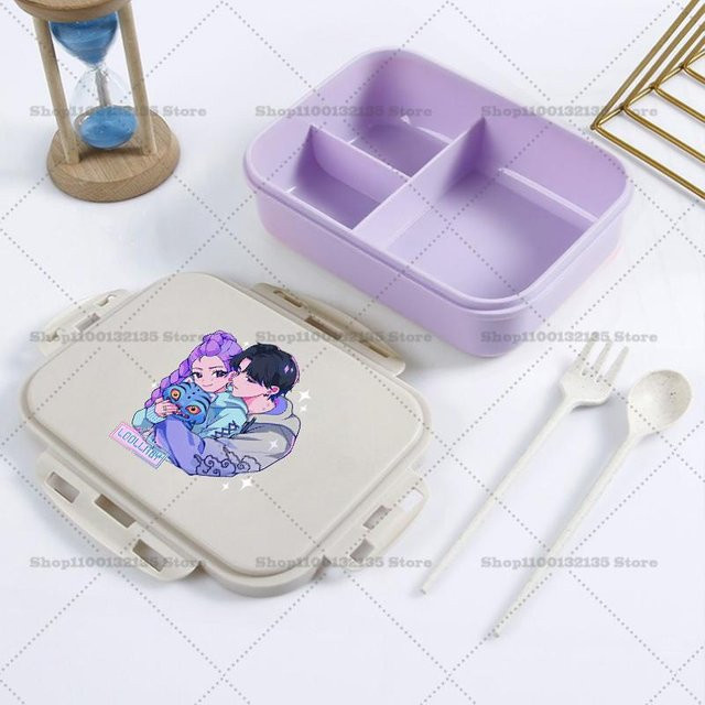 Yiran toy 1 Kpop Dämonenjäger Bento Lunchbox Kawaii Mädchen, bunte auslaufsichere und luftdichte Lebensmittelbox aus Kunststoff - Bild 1