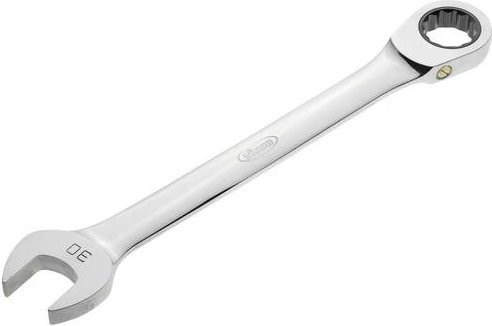 Vigour Maul-Ringratschenschlüssel V4965 in Silber, Schlüsselweite: 30 mm, Gesamtlänge: 369 mm - Bild 1