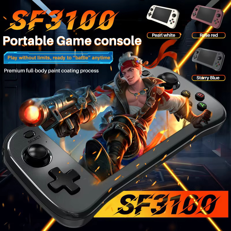 ZUIDID SF3100 Retro Handheld-Videospielkonsole mit Linux-System, 4,5 Zoll IPS-Bildschirm, 64GB Speicher, Rot - Bild 2