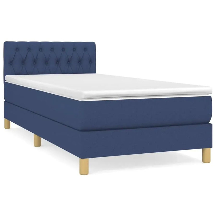 vidaXL Boxspringbett mit Matratze Blau Stoff B/T/H: 90 x 200 x 88 cm - Bild 2