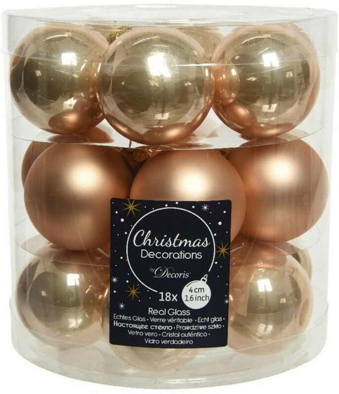 Kaemingk 18er-Set Mini-Glaskugeln als Hängeornament für Weihnachten und Advent in Braun, Beige und Gold - Bild 1