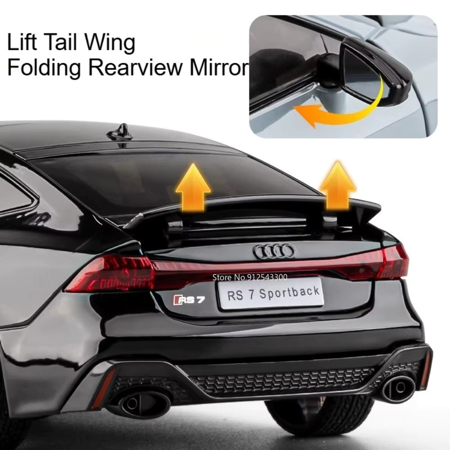 caipo RS7 R8 V10 Sportwagen Modell, Spielzeug, Maßstab 1:24, Metall, mit Licht und Sound - Bild 3