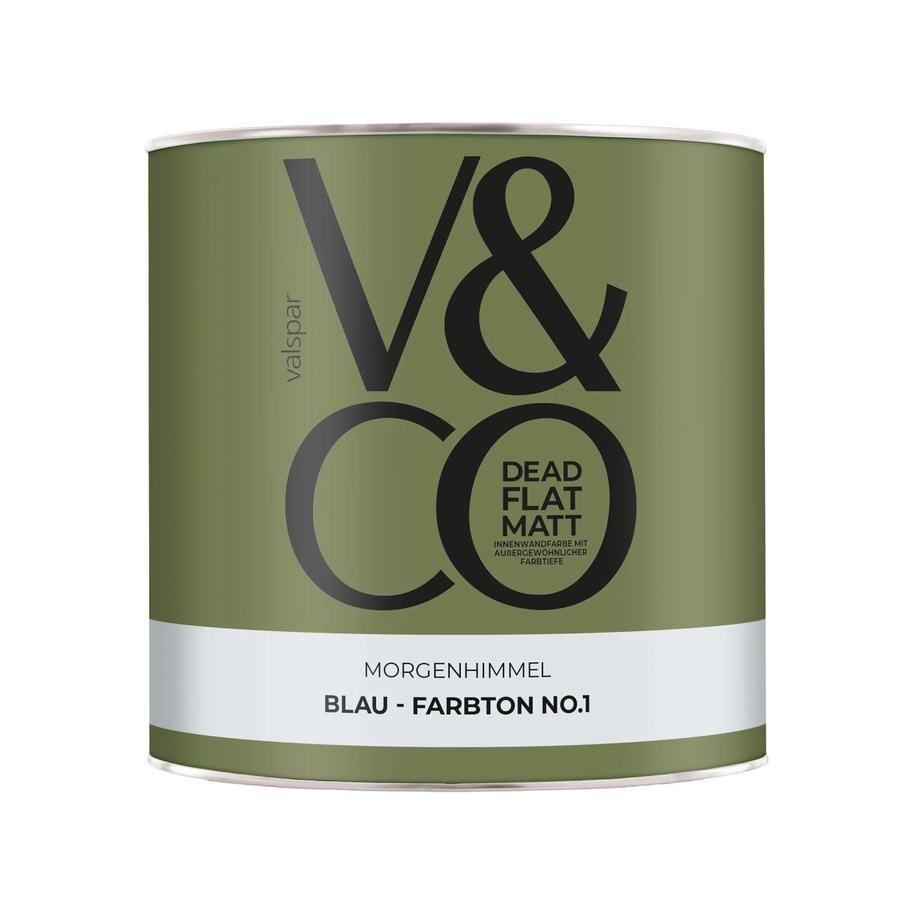 V&CO Premium-Innenfarbe Blau Morgenhimmel Dead Flat Matt 2,5 l - Bild 2