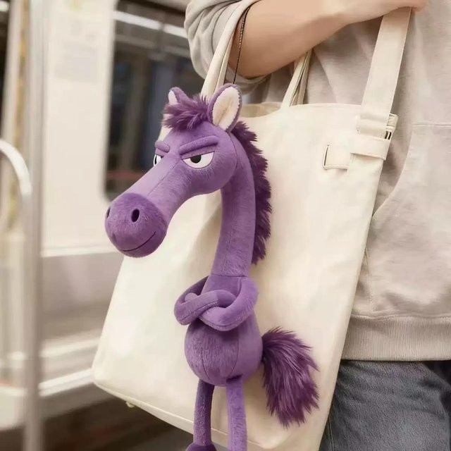 Yiran toy Schlüsselanhänger Plüschtier, schwarzes Pferd, violett, Kinder - Bild 1