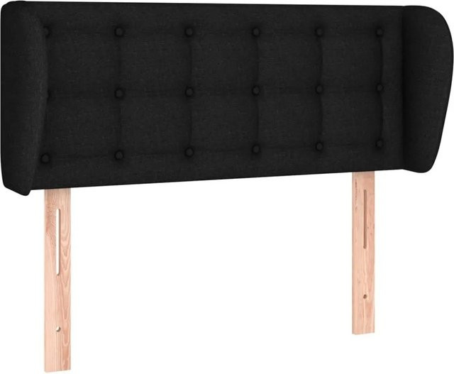 vidaXL Kopfteil mit Ohren in Schwarz aus Stoff, B/T/H: 83 x 23 x 78/88 cm - Bild 1
