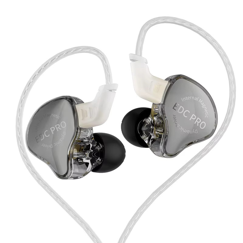 KZ EDC Pro In-Ear-Monitor HiFi-Kopfhörer mit Kabel in Grau Transparent - Bild 1