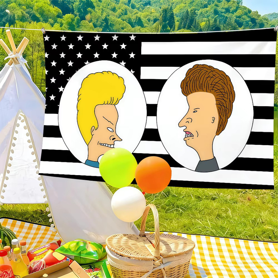 Warner Bros. Beavis and Butt-Head Flagge Wandkunst Dekoration Mehrfarbig B: 60,0 cm, H: 40,0 cm - Bild 3