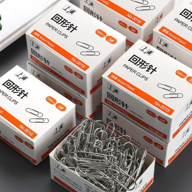100 Stück vernickelte Büroklammern aus Metall in Silber, rostfreie und verdickte Büroklammern für deinen Bürobedarf - Bild 1