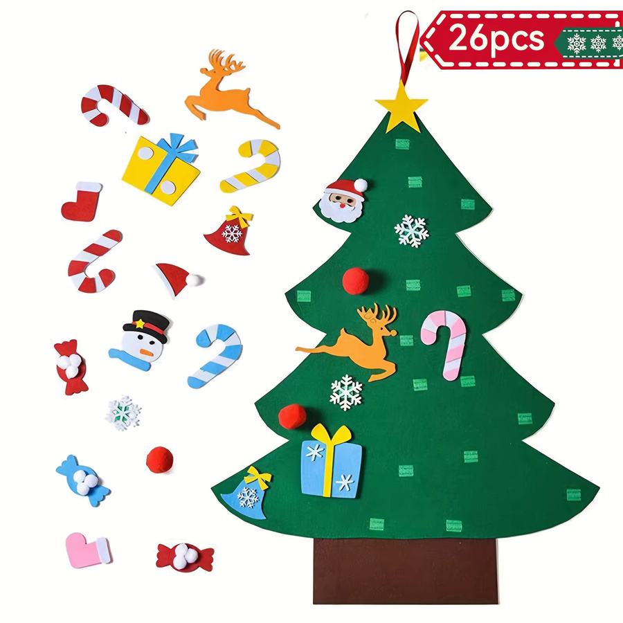 Max Fun DIY Filz-Weihnachtsbaum-Set als hängende Weihnachtsdekoration in Mehrfarbig - Bild 3