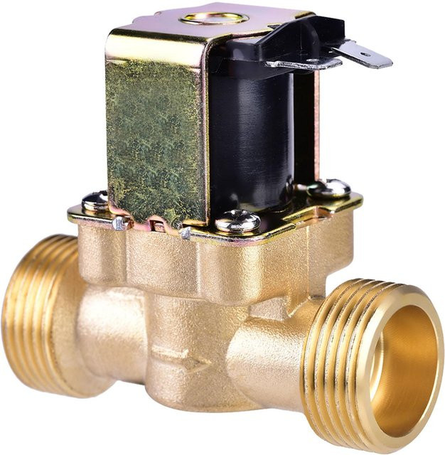 Neoglint Elektrisches Magnetventil aus Messing DC 24V normalerweise geschlossen zur Wassersteuerung in Weiß und Gold - Bild 1